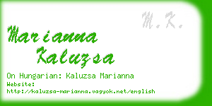 marianna kaluzsa business card